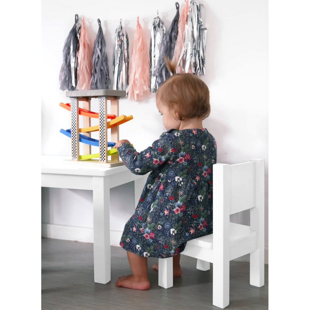 Ensemble Table et Chaises Enfant 12 mois Montessori - Blanc-Fabriqué en  Italie.