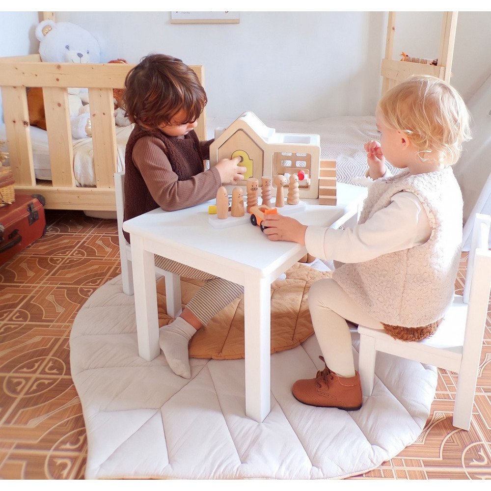 Ensemble table et chaises enfant 1-4 ans - montessori Couleur rose Pioupiou  Et Merveilles