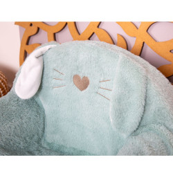 Fauteuil en peluche pour enfant - Lapin vert - Made in France