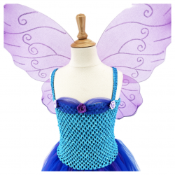 Robe de fée - Mélusine- Bleu et Violet - 3-4 ans