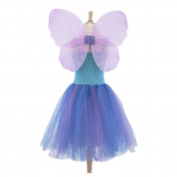 Robe de fée - Mélusine- Bleu et Violet - 3-4 ans