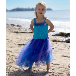 Robe de fée - Mélusine- Bleu et Violet - 3-4 ans