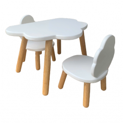 Ensemble Ovaline - Table et Chaises enfant 1-4 ans - Blanc