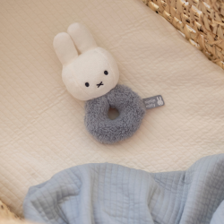 Hochet Anneau Miffy avec grelot - Fluffy bleu